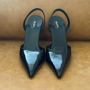 Black Aldo Sling backs